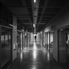 Laeken, Brussels, Belgium, 12 28 2022, Square perspective of the corridor at the Brussels Design