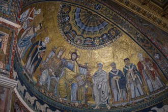 Apse, mosaic with the Coronation of the Virgin, 12th century, work of Pietro Cavallini, The