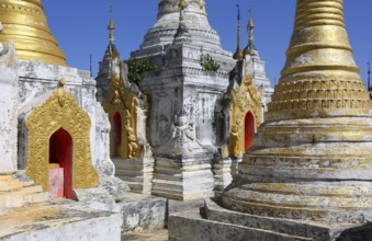 Shwe Inn Thein Paya temple complex near Inle Lake in central Myanmar (Burma)
