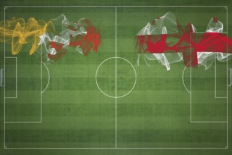 Bhutan vs Georgia Soccer Match, national colors, national flags, soccer field, football game,
