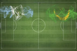 Guatemala vs Mauritania Soccer Match, national colors, national flags, soccer field, football game,