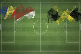 Seychelles vs Jamaica Soccer Match, national colors, national flags, soccer field, football game,