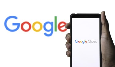 Google Cloud Logo on Smartphone