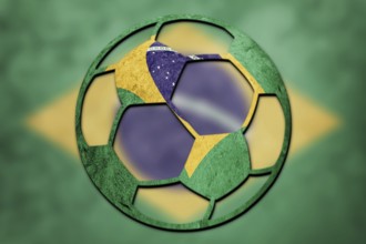 Soccer ball national Brasil flag. Brazilian football ball