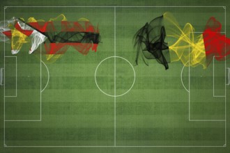 Zimbabwe vs Belgium Soccer Match, national colors, national flags, soccer field, football game,