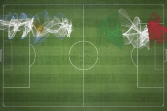 Argentina vs Italy Soccer Match, national colors, national flags, soccer field, football game,