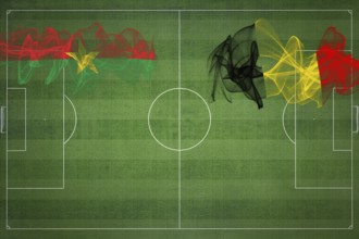 Burkina Faso vs Belgium Soccer Match, national colors, national flags, soccer field, football game,