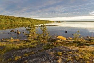 Evening on the White Sea. Kandalaksha Gulf, Karelia, Russia, end of June