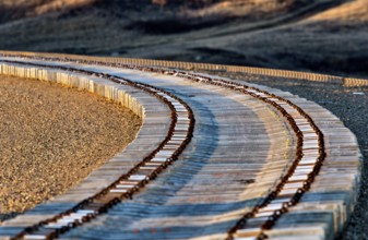 New Railroad Construction with cement rail ties