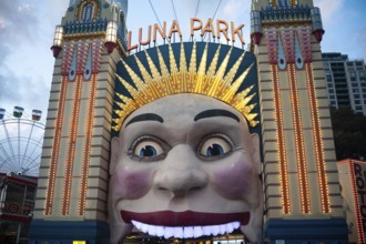 22.09.2019, Sydney, New South Wales, Australia, View of the grimacing entrance to Luna Park