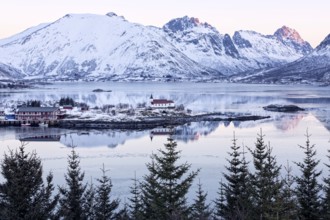 Winter landscape in the Lofoten Islands, Norway
