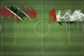 Trinidad and Tobago vs United Arab Emirates Soccer Match, national colors, national flags, soccer