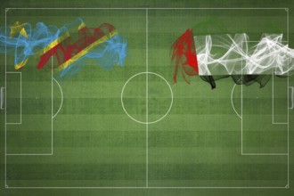 Democratic Republic of Congo vs United Arab Emirates Soccer Match, national colors, national flags,