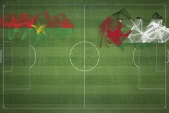 Burkina Faso vs Palestine Soccer Match, national colors, national flags, soccer field, football