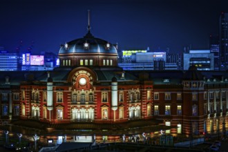 Light-up of Tokyo Station, night view. Shooting Location: Tokyo metropolitan area