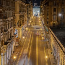 Genova, night, street, view, italy