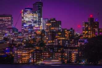 Sydney night skyline. Shooting Location: Australia, Sydney