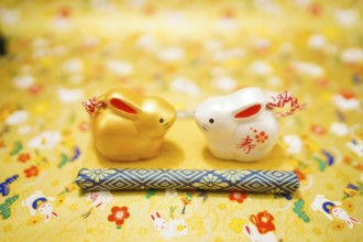 Rabbit year New Year material (New Years card). Shooting Location: Yokohama-city kanagawa