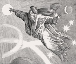 Creation of Heavenly Bodies, Old Testament, by Julius Schnorr von Carolsfeld, 1860