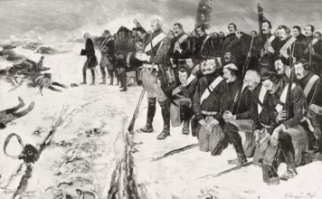 Frederick II praying after the battle of Leuthen, Seven Years' War