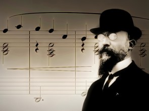 Erik Satie, 1866 – 1925, a French composer and pianist, notesheet for Gymnopédie No. 1, digitally