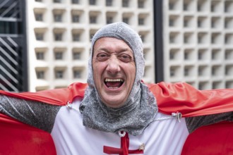 14.07.2024, Berlin, Germany, Europe, Portrait of a fan of the English national football team