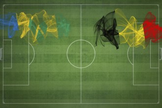 Saint Vincent and the Grenadines vs Belgium Soccer Match, national colors, national flags, soccer
