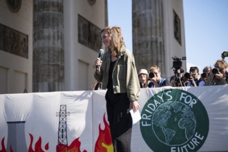 15/09/2023, Berlin, Germany, Europe, German climate protection activist Luisa Neubauer during her
