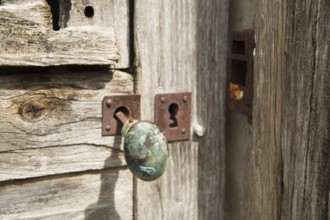 Old antique rusty French door handle