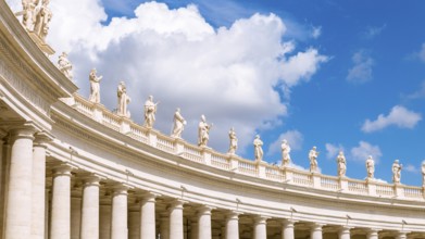 Detail of colonnade St. Peter's Square in Rome