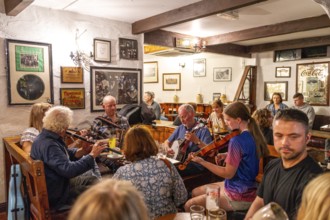 Celtic musical group in a Pub, Doolin, County Clare, Ireland, United Kingdom