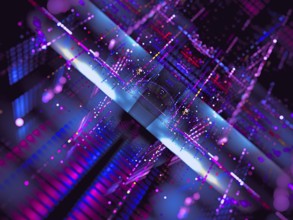 Technology blur - background with perspective effect. Abstract computer-generated 3d illustration.