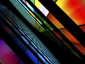 Abstract colorful diagonal background - computer-generated 3d illustration. Fractal art: bright