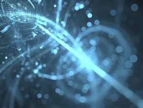 Technology blur with bokeh - abstract computer-generated image. Digital art: tech style blurred