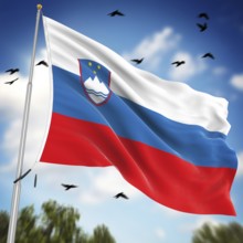 Flag of Slovenia, This is a computer generated and 3d rendered image