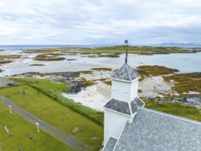 Gimsoy church in the Lofoten Islands. It is a parish church in the municipality of Vagan in