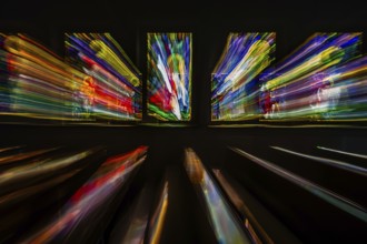 Colourful stained glass windows, zoom effect, Graz, Styria, Austria