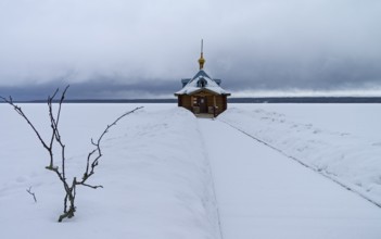 Chapel of St. John the Baptist (baptistery) in Orthodox monastery. Vygozero, Karelia, Russia.