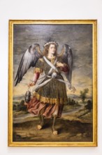 Archangel Sealtiel, 17th century, oil on canvas, Bartolome Roman, Mallorca, Balearic Islands, Spain