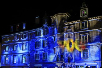 Projections on the façade of the Maison de la Duchesse Anne, light show at the turn of the year in