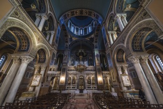 Athens Old Town, Attica, Greece, 12 28 2019 Interior design of the Orthodox Metropolitan Cathedral