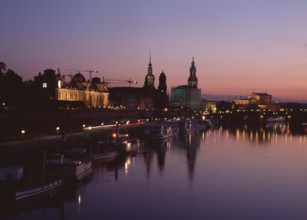 View from the Carola Bridge at dusk