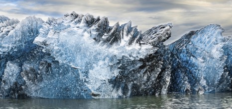 Jokulsarlon Glacier Lagoon in eastern Iceland during sunset