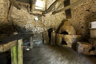 Indoor of the Cabanes de Breuil, Saint-Andre-dAllas, Dordogne, Nouvelle Aquitaine, France