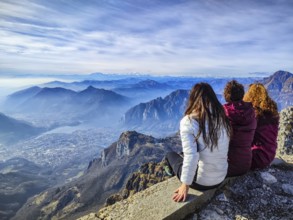 Mountaineering moment on the alps of Valsassina