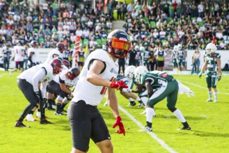erima GFL; Schwaebisch Hall Unicorns -  Saarland Hurricanes  in the Optima-Sportpark Shwaebisch