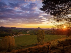 Sunset at Adamsberg, Altendorf, Saxony, Germany