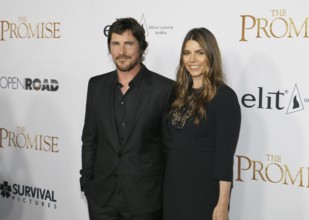 Christian Bale and Sibi Blazic at the Los Angeles premiere of 'The Promise' held at the TCL Chinese