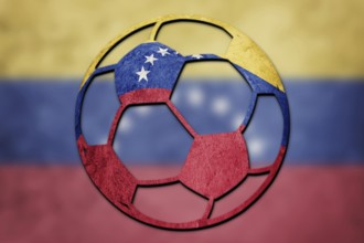 Soccer ball national Venezuela flag. Venezuela football ball
