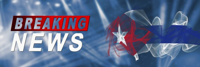 Cuba Breaking News, Smoke Flag Background
